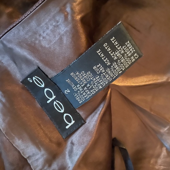 Thrown way back!  Vintage BEBE leather patch skirt! - Picture 2 of 6